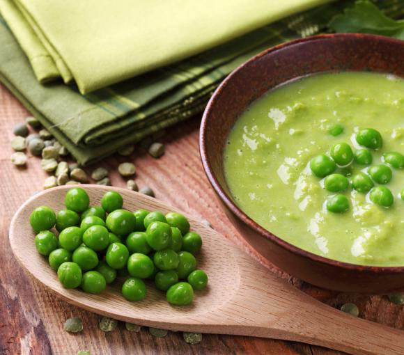 Crema de Chícharos con Tocino