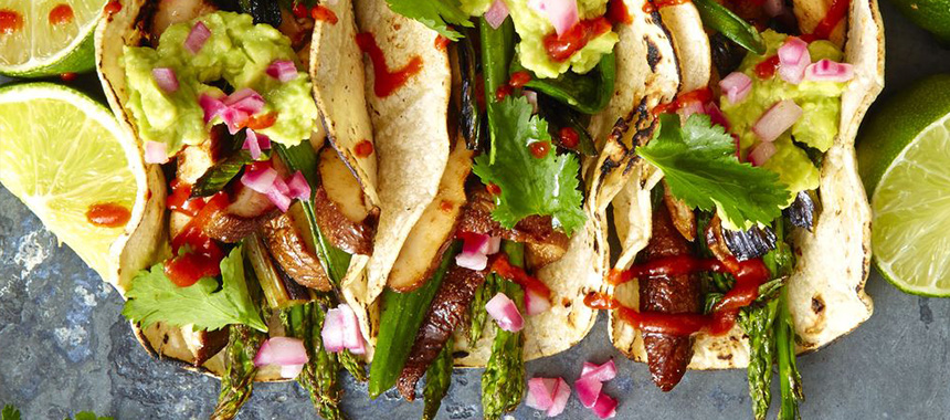 Tacos de Espárragos y Shitake